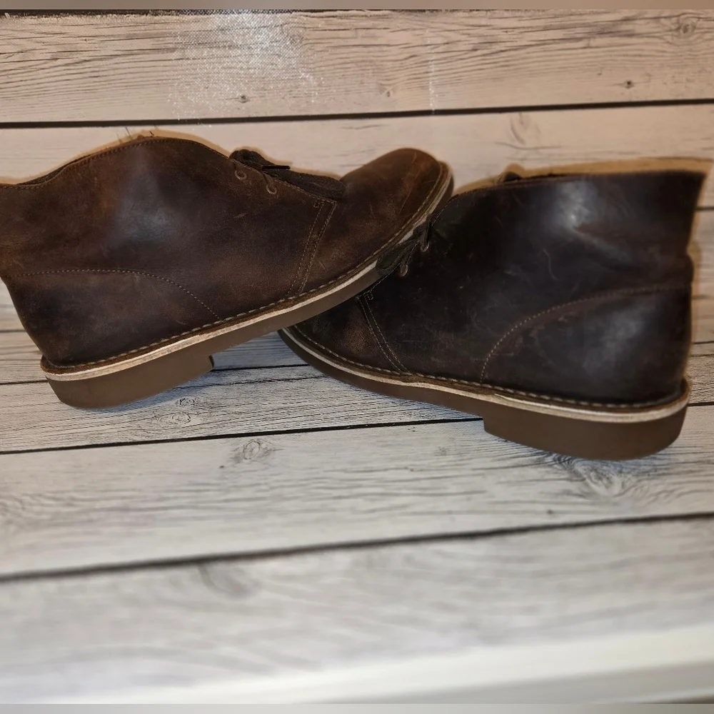 Clarks Men's Bushacre 2 Casual Chukka Boots Beeswax Dark Brown Size 11.5